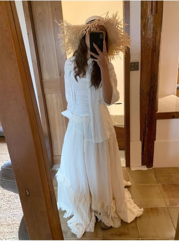 100%純亞麻慵懶寬鬆襯衫