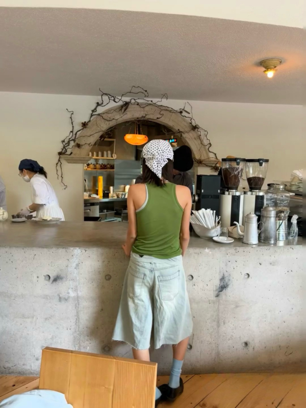 薄款寬鬆顯瘦裙褲水洗淺藍A型牛仔7分褲