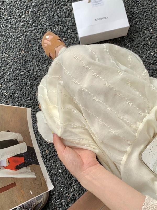 提花刺繡裙褲休閒褲