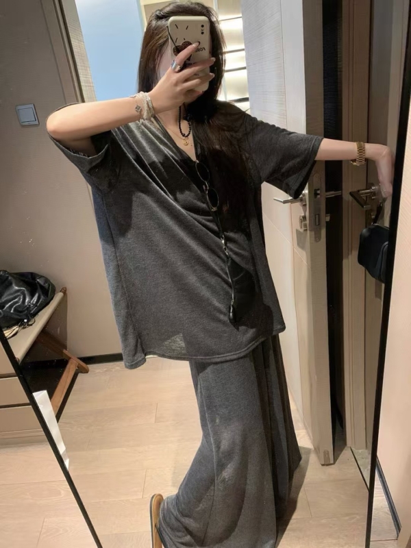 亞麻棉T半身裙套裝