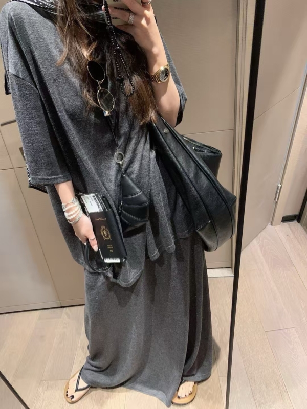 亞麻棉T半身裙套裝