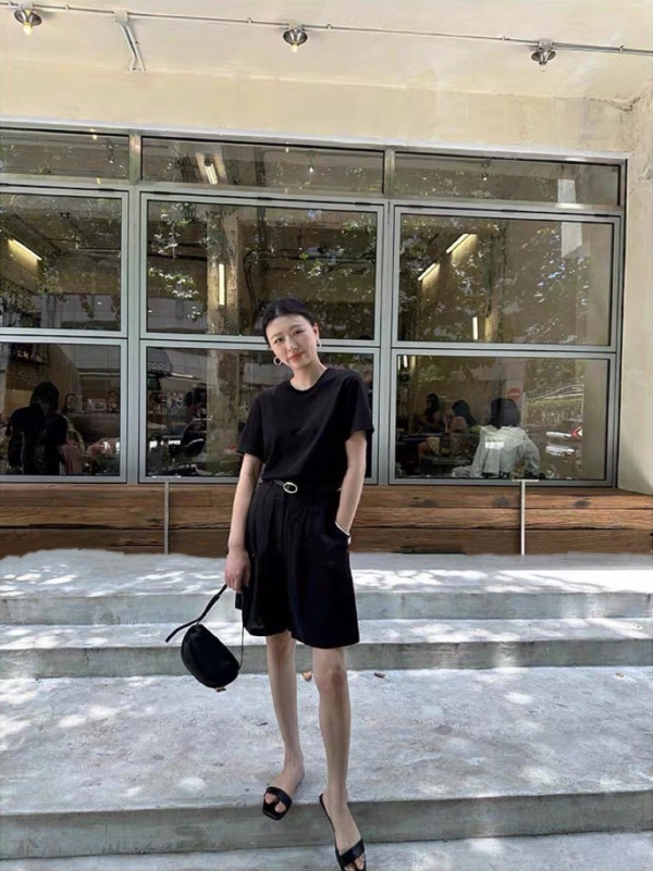 100%亞麻熱賣亞麻中長短褲顯瘦