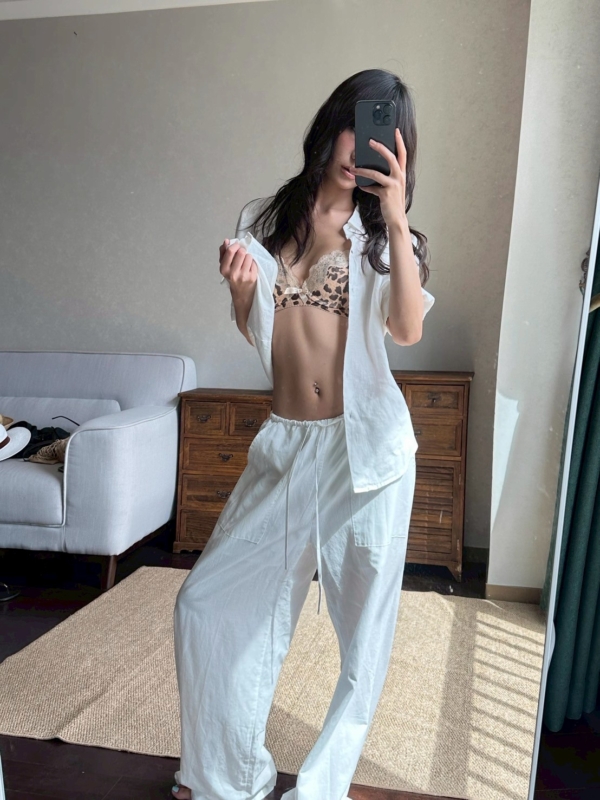 100%亞麻手工捲袖短袖襯衫