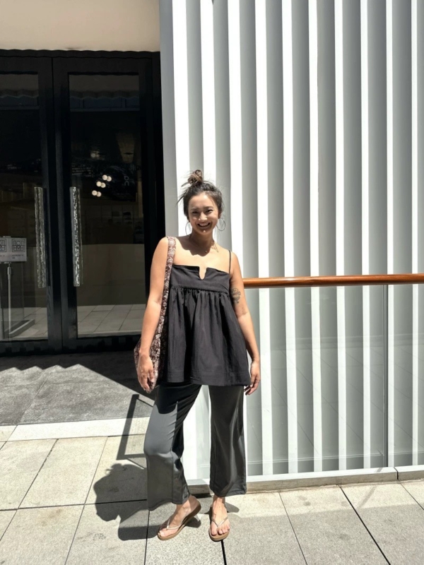 法式平口小u字A字吊帶背心