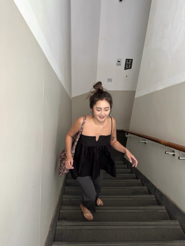 法式平口小u字A字吊帶背心