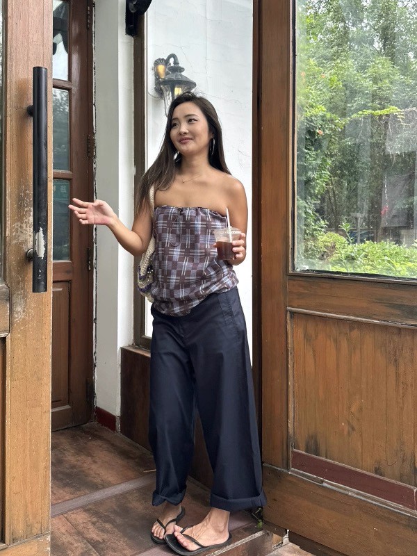 兩穿抹胸半身裙印花透氣棉紗上衣