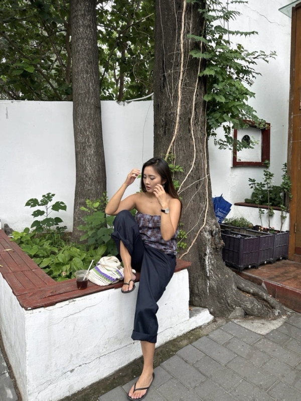 兩穿抹胸半身裙印花透氣棉紗上衣