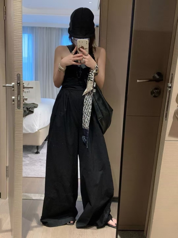 亞麻棉抹胸連身褲