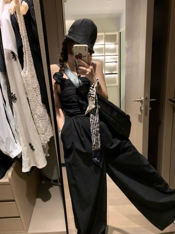 亞麻棉抹胸連身褲