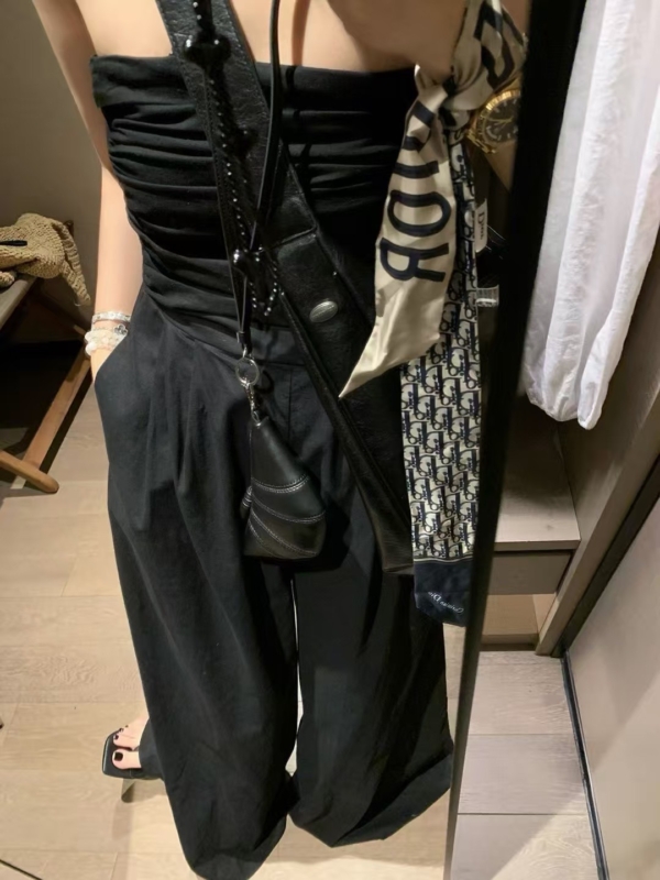 亞麻棉抹胸連身褲