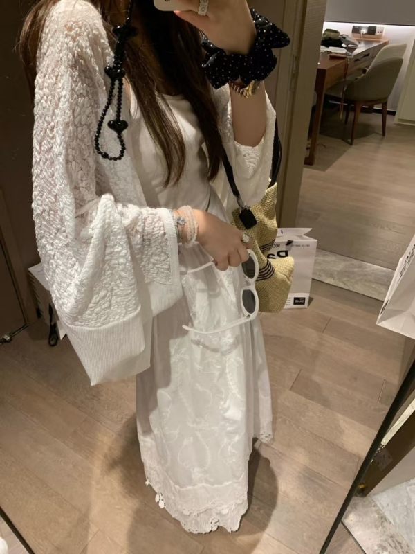 蕾絲拼接防曬罩衫