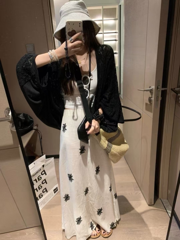 蕾絲拼接防曬罩衫