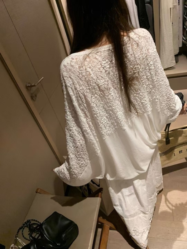 蕾絲拼接防曬罩衫