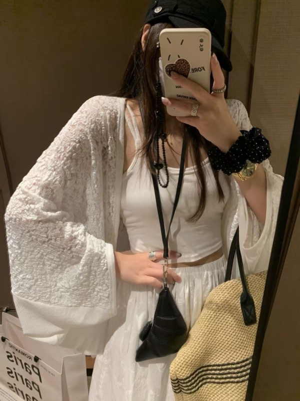 蕾絲拼接防曬罩衫