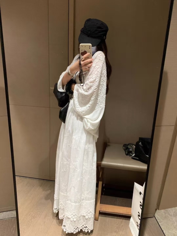 蕾絲拼接防曬罩衫