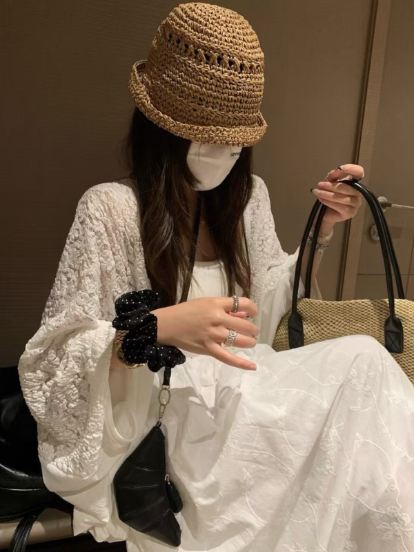 蕾絲拼接防曬罩衫