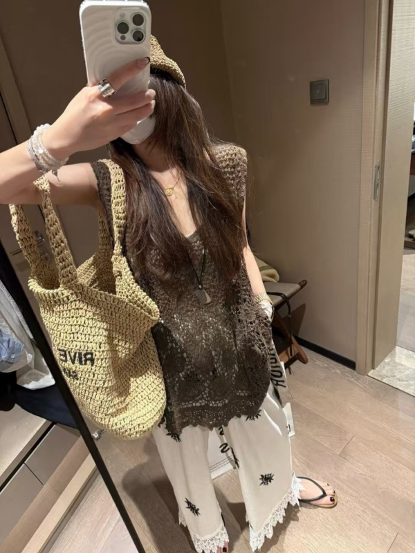 100%棉長版鏤空背心裙