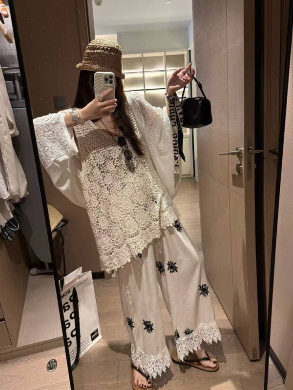 100%棉長版鏤空背心裙