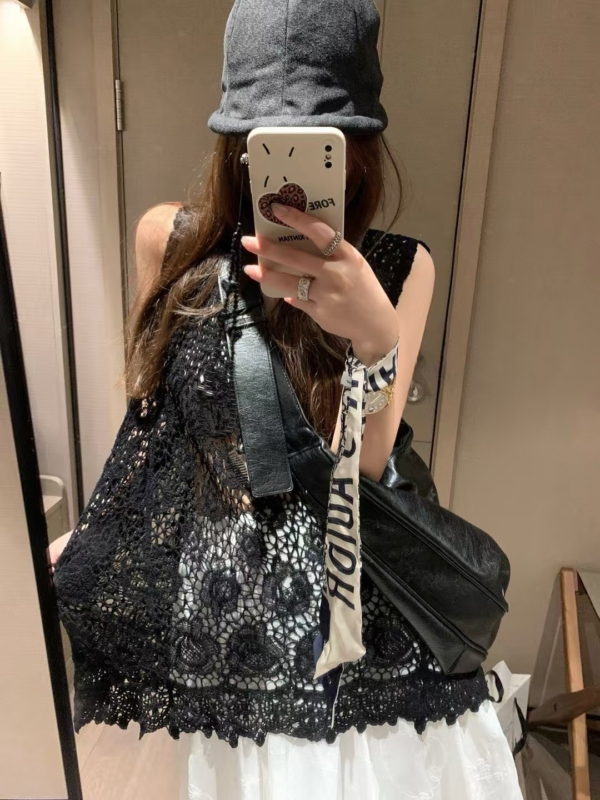 100%棉長版鏤空背心裙