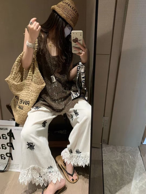 100%棉長版鏤空背心裙