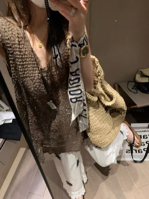 100%棉長版鏤空背心裙