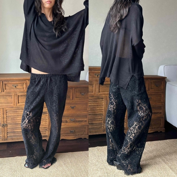 LINE_ALBUM_蕾絲復古編織長褲_250710_10 超重工鏤空絲絨蕾絲刺繡編織直筒褲