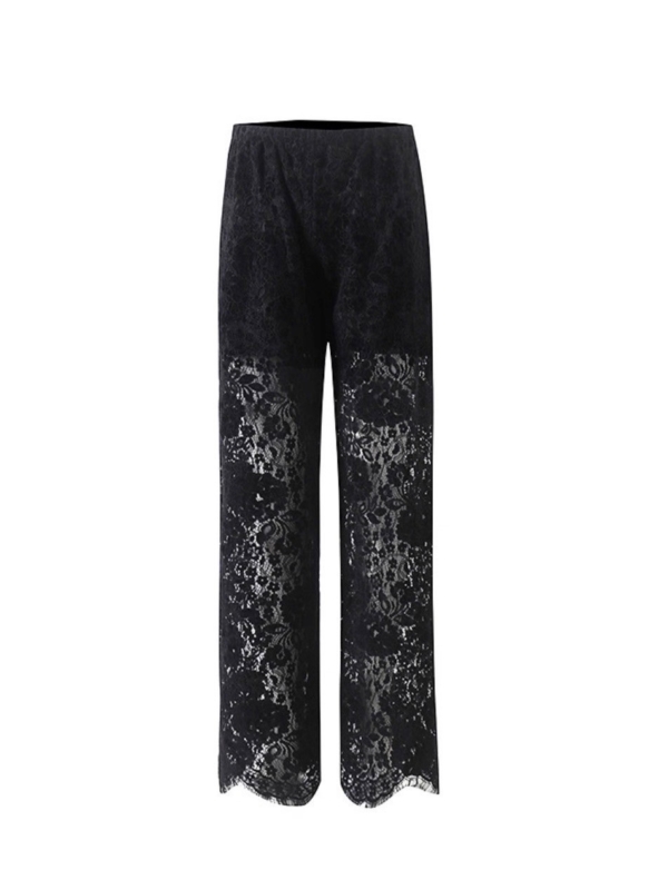 LINE_ALBUM_蕾絲復古編織長褲_250710_3 超重工鏤空絲絨蕾絲刺繡編織直筒褲
