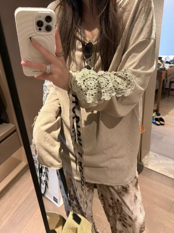 亞麻勾花亞麻罩衫