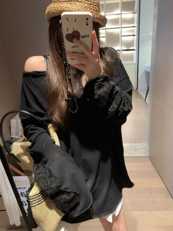 亞麻勾花亞麻罩衫