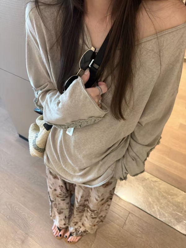 亞麻勾花亞麻罩衫