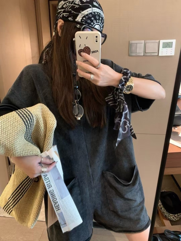 圈圈棉趣味連身短褲