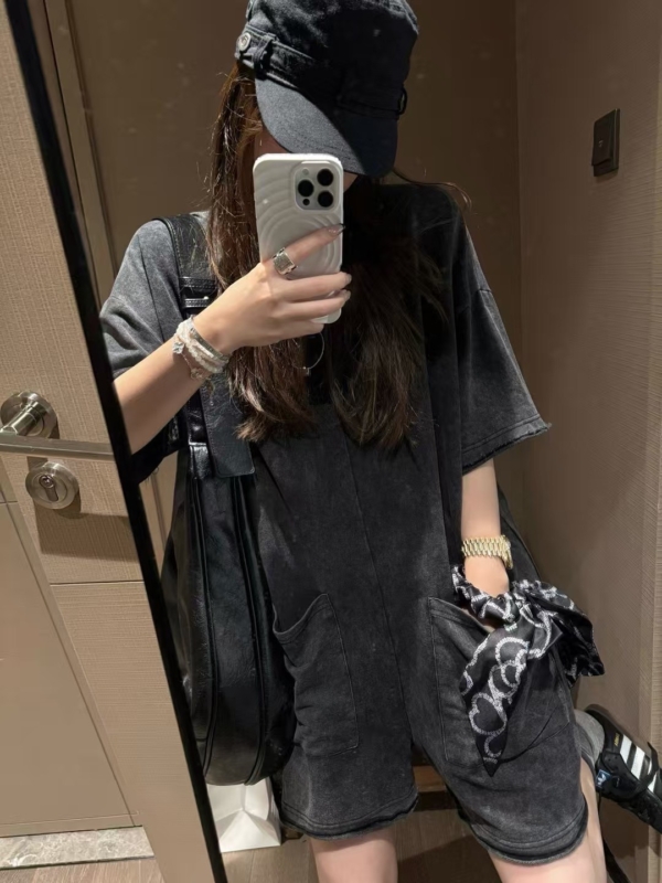 圈圈棉趣味連身短褲