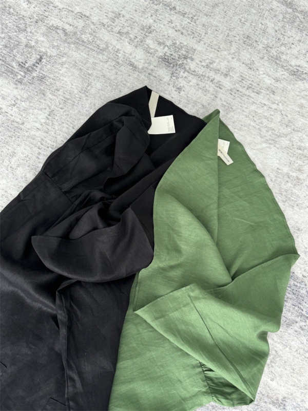 無袖魚尾亞麻洋裝亞麻背心無袖洋裝