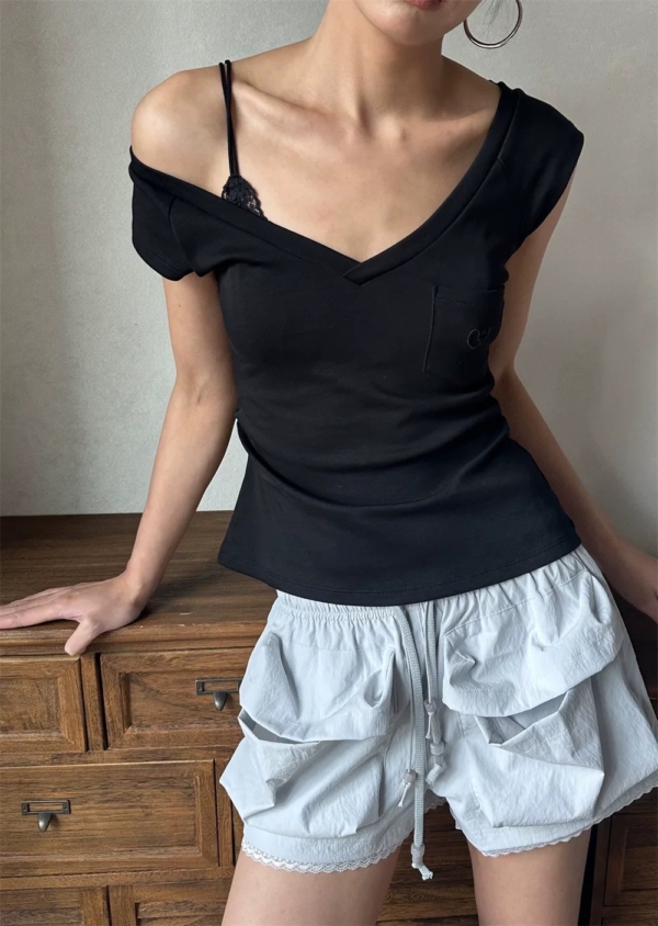 鬆緊腰休閒百搭尼龍工裝短褲