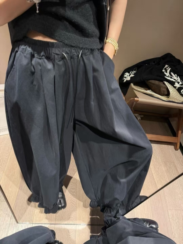 入秋超柔紗洗棉花邊燈籠長褲