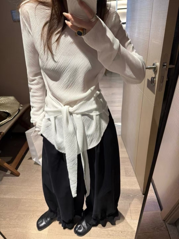 入秋超柔紗洗棉花邊燈籠長褲