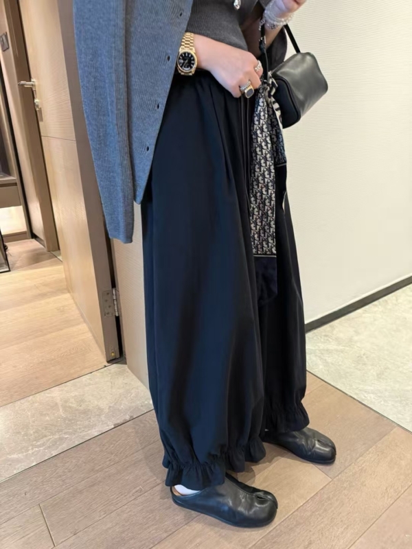 入秋超柔紗洗棉花邊燈籠長褲