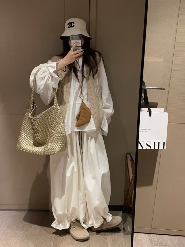 入秋超柔紗洗棉花邊燈籠長褲