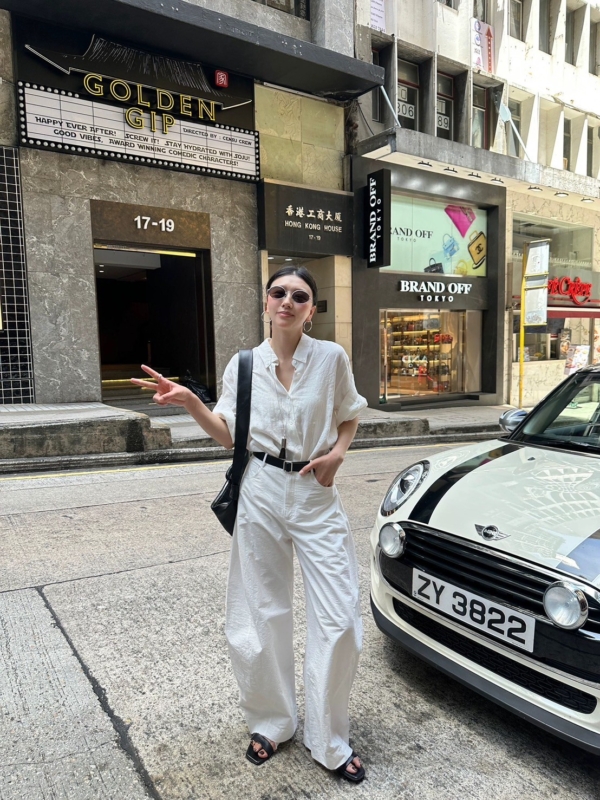 夏款純亞麻袖口翻折休閒襯衫上衣