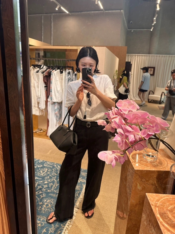 夏款純亞麻袖口翻折休閒襯衫上衣