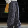 腰果花闊腿休閒褲垂感拖地休閒長褲
