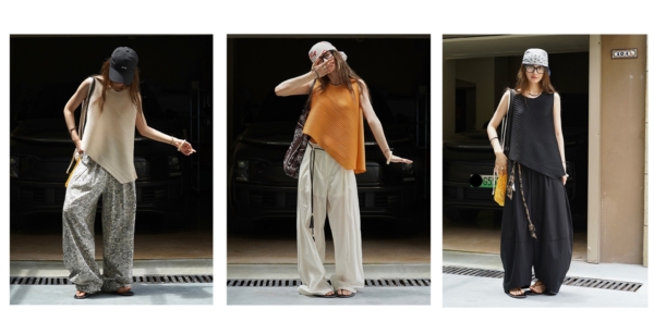 簡約不規則圓領無袖背心彈性褶皺乾爽透氣上衣