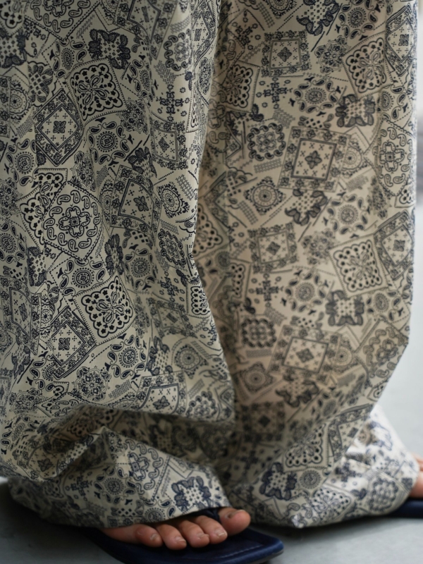 腰果花闊腿休閒褲垂感拖地休閒長褲