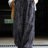 腰果花闊腿休閒褲垂感拖地休閒長褲