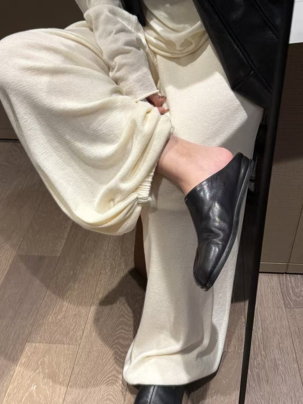 秋款不規則上衣羊毛燈籠褲針織2件套裝