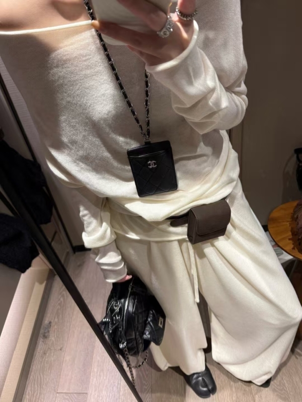 秋款不規則上衣羊毛燈籠褲針織2件套裝