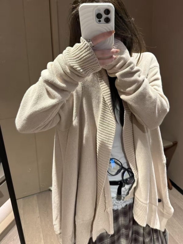 多穿不規則針織開衫上衣