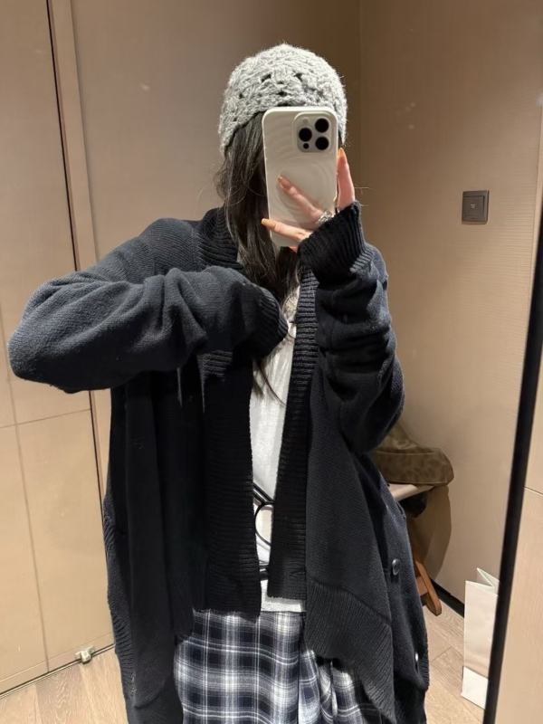 多穿不規則針織開衫上衣