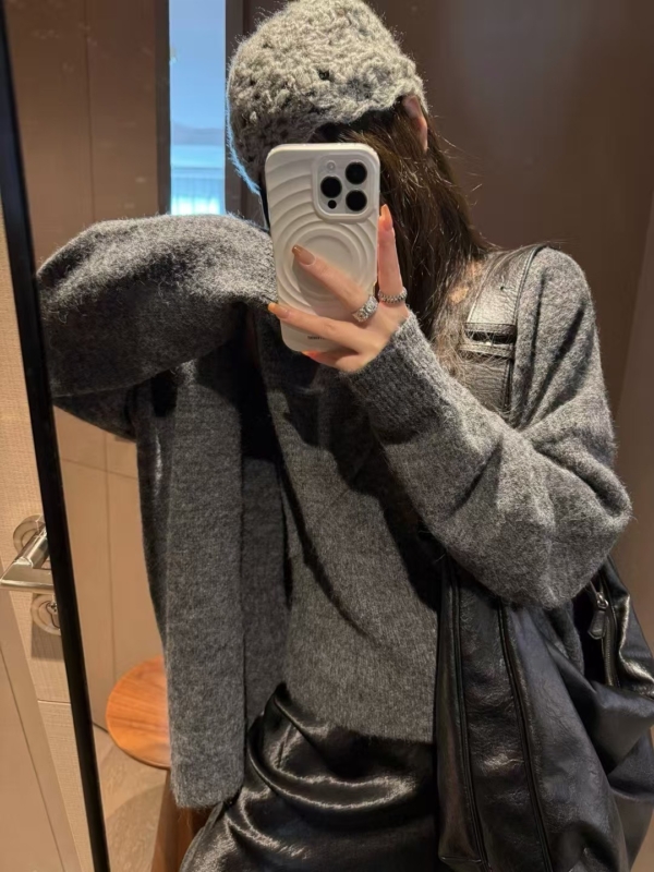 蕾絲背心開襟衫兩件毛衣套裝