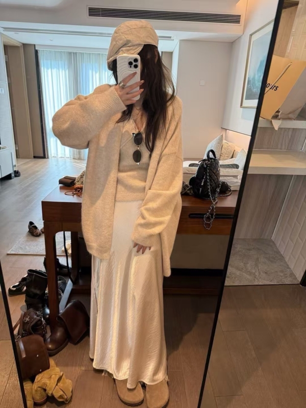 蕾絲背心開襟衫兩件毛衣套裝